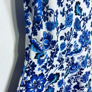 NWOT H&M Sleeveless Blue Floral Fit&Flare Dress